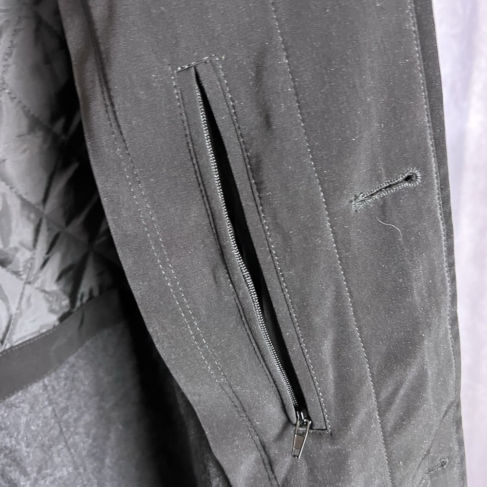 Viero Richi Men's Long Rain Overcoat Hooded Lined Black Size 42R - Picture 13 of 16
